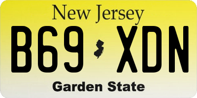 NJ license plate B69XDN