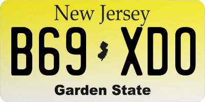 NJ license plate B69XDO