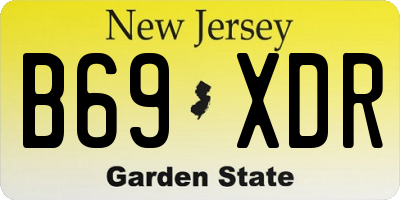 NJ license plate B69XDR