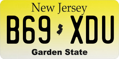 NJ license plate B69XDU