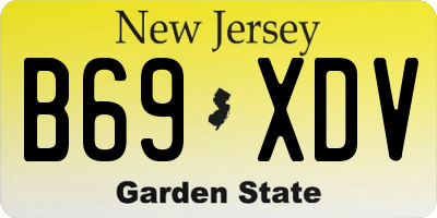 NJ license plate B69XDV