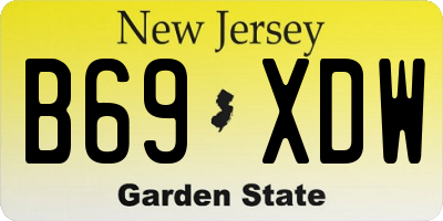 NJ license plate B69XDW