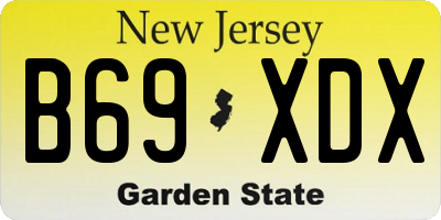NJ license plate B69XDX