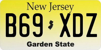 NJ license plate B69XDZ