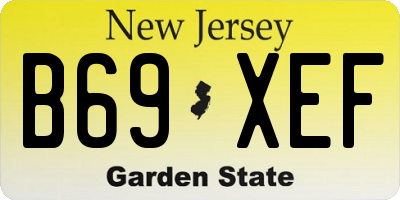 NJ license plate B69XEF