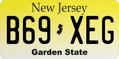 NJ license plate B69XEG