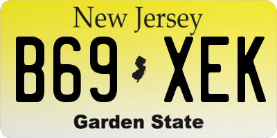 NJ license plate B69XEK