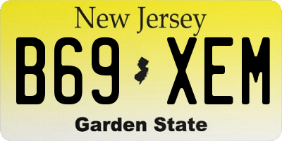 NJ license plate B69XEM
