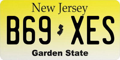 NJ license plate B69XES