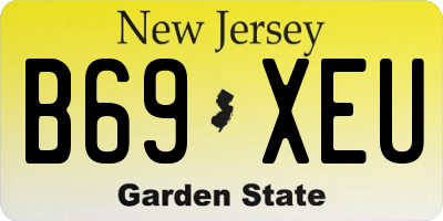 NJ license plate B69XEU