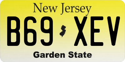 NJ license plate B69XEV