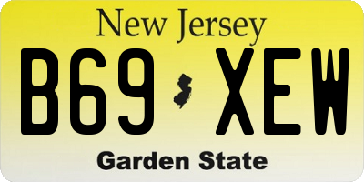 NJ license plate B69XEW