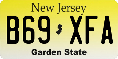 NJ license plate B69XFA