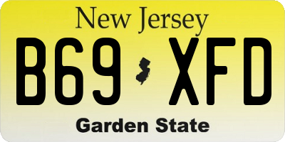 NJ license plate B69XFD