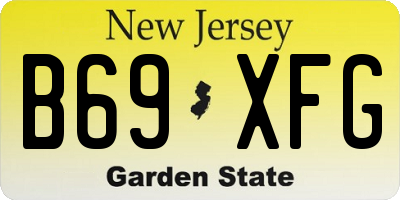 NJ license plate B69XFG