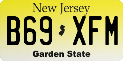 NJ license plate B69XFM