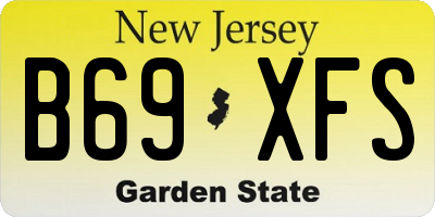 NJ license plate B69XFS