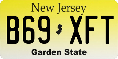 NJ license plate B69XFT