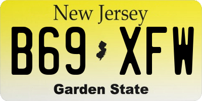 NJ license plate B69XFW
