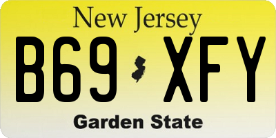 NJ license plate B69XFY