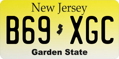 NJ license plate B69XGC