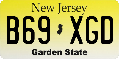 NJ license plate B69XGD