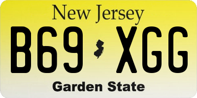 NJ license plate B69XGG