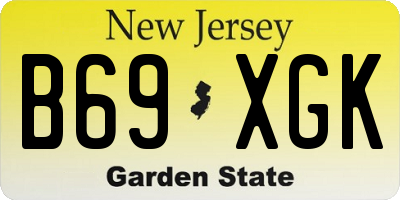 NJ license plate B69XGK