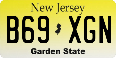 NJ license plate B69XGN
