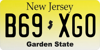 NJ license plate B69XGO