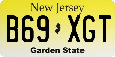 NJ license plate B69XGT