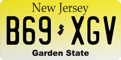 NJ license plate B69XGV