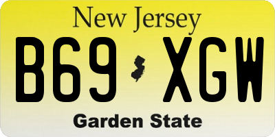 NJ license plate B69XGW