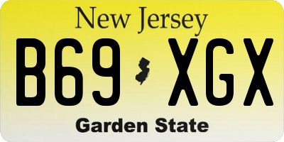 NJ license plate B69XGX