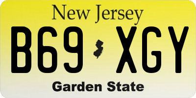 NJ license plate B69XGY