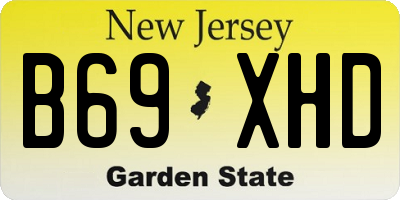 NJ license plate B69XHD