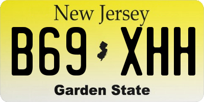 NJ license plate B69XHH