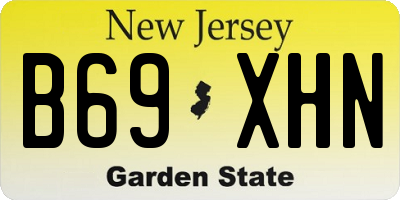 NJ license plate B69XHN