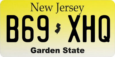 NJ license plate B69XHQ