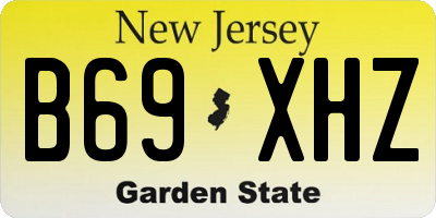 NJ license plate B69XHZ
