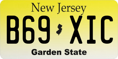 NJ license plate B69XIC