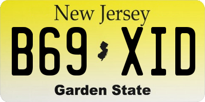 NJ license plate B69XID