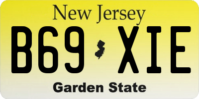 NJ license plate B69XIE