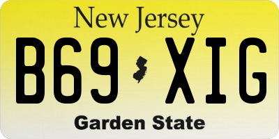 NJ license plate B69XIG