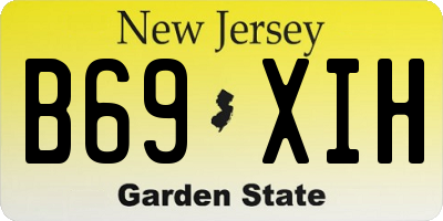 NJ license plate B69XIH