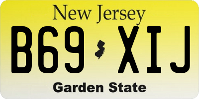 NJ license plate B69XIJ