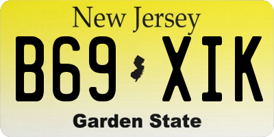 NJ license plate B69XIK