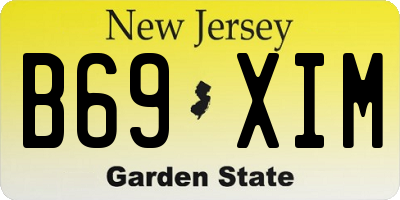 NJ license plate B69XIM