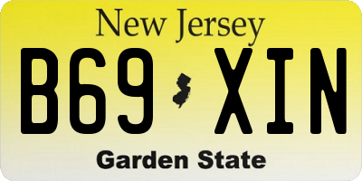 NJ license plate B69XIN
