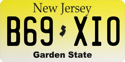 NJ license plate B69XIO